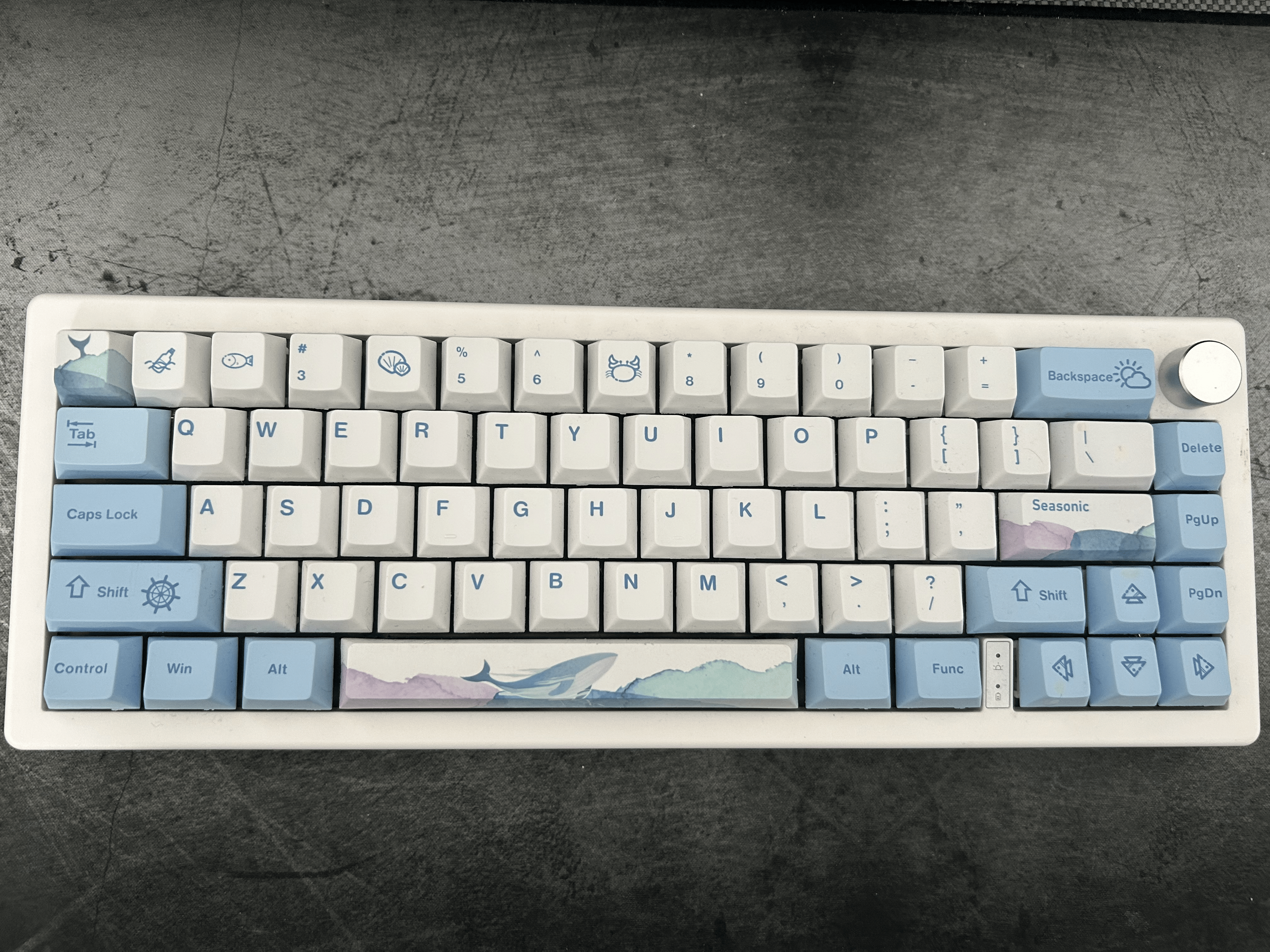 Custom blue mechanical keyboard build