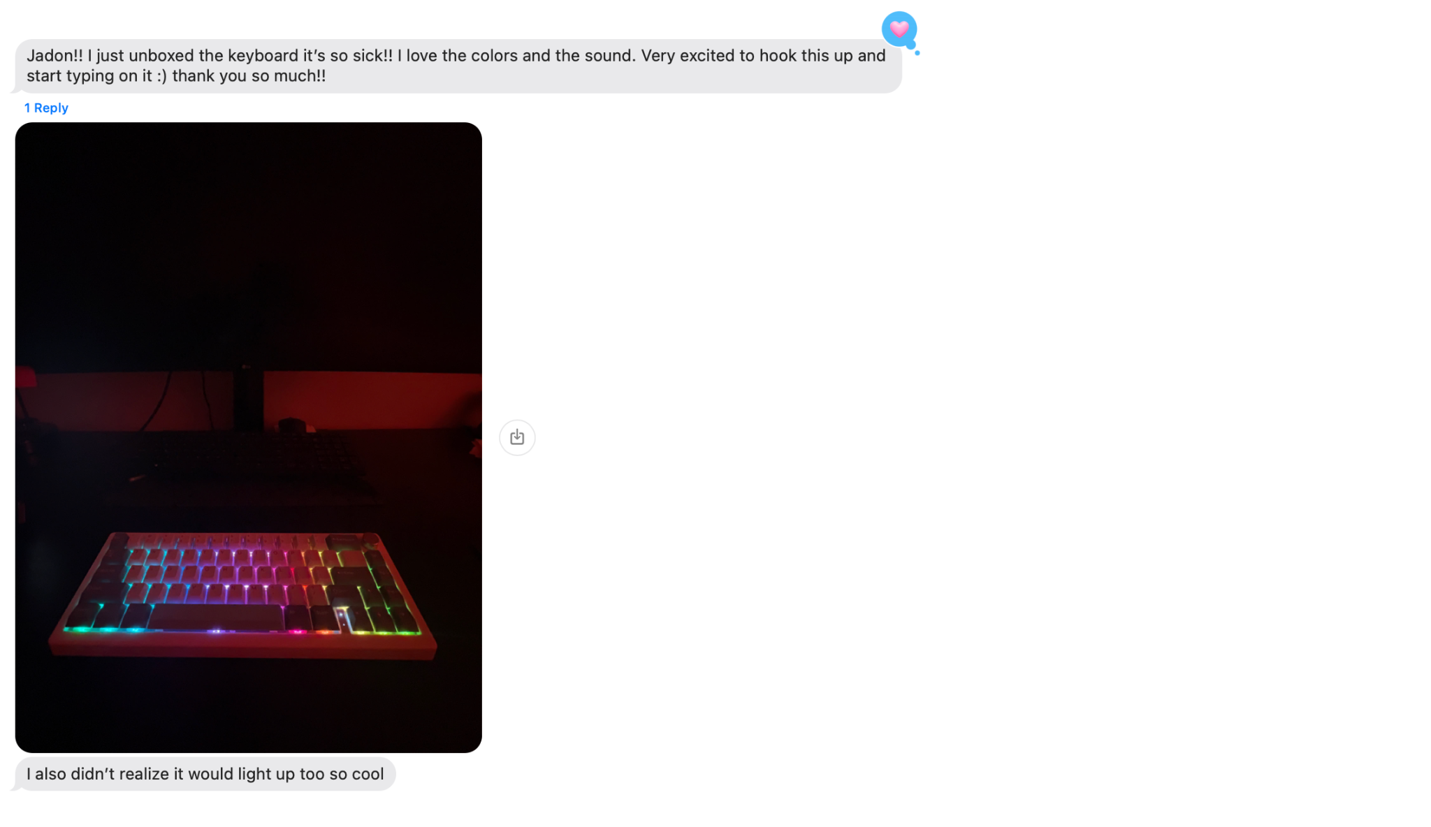 Customer feedback about a Kaeda keyboard